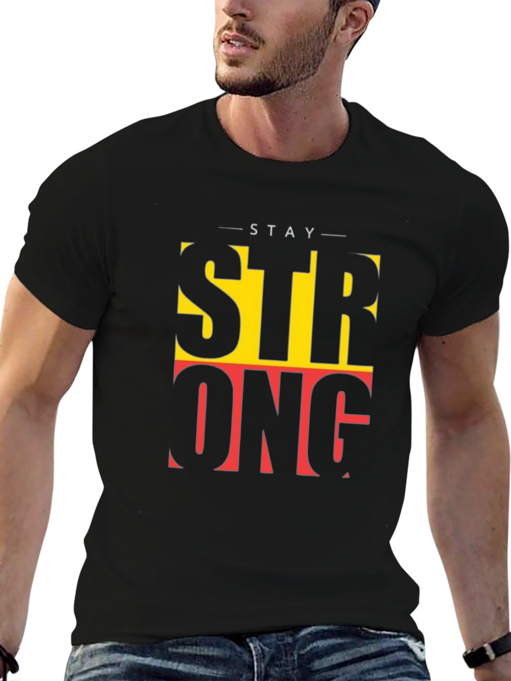 Stay Strong Graphic T-Shirt - Black