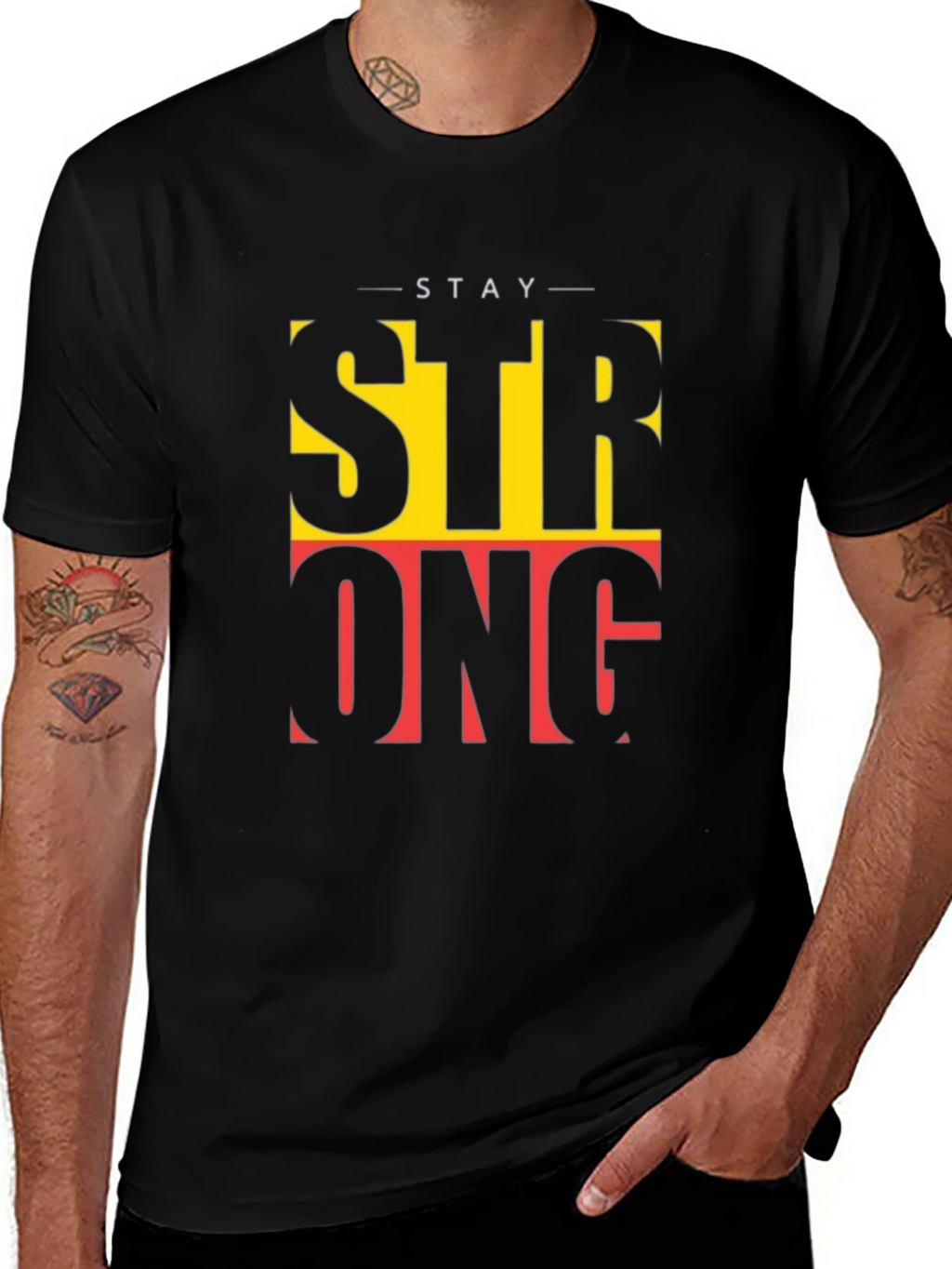 Stay Strong Graphic T-Shirt - Black