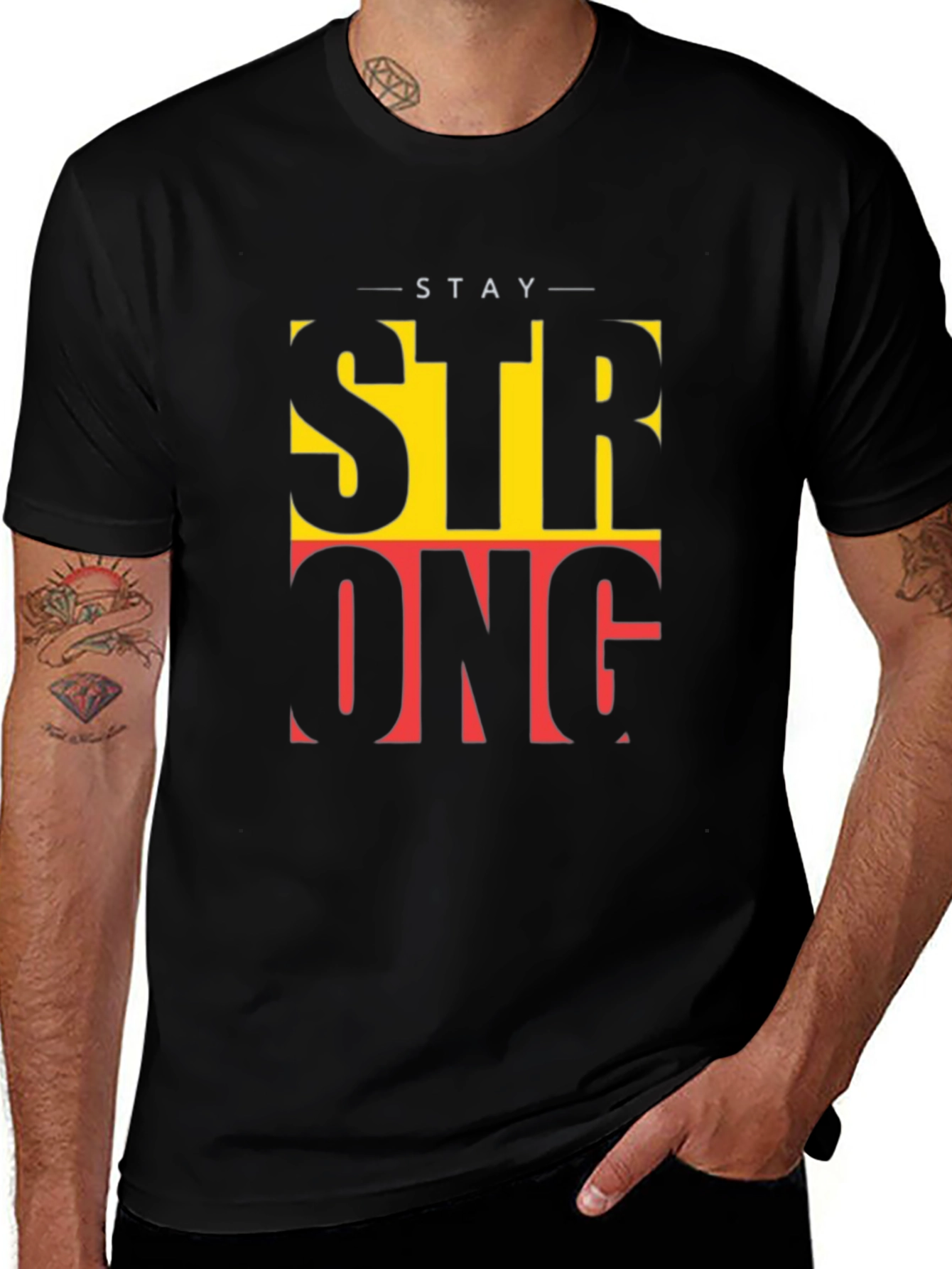 Stay Strong Graphic T-Shirt - Black