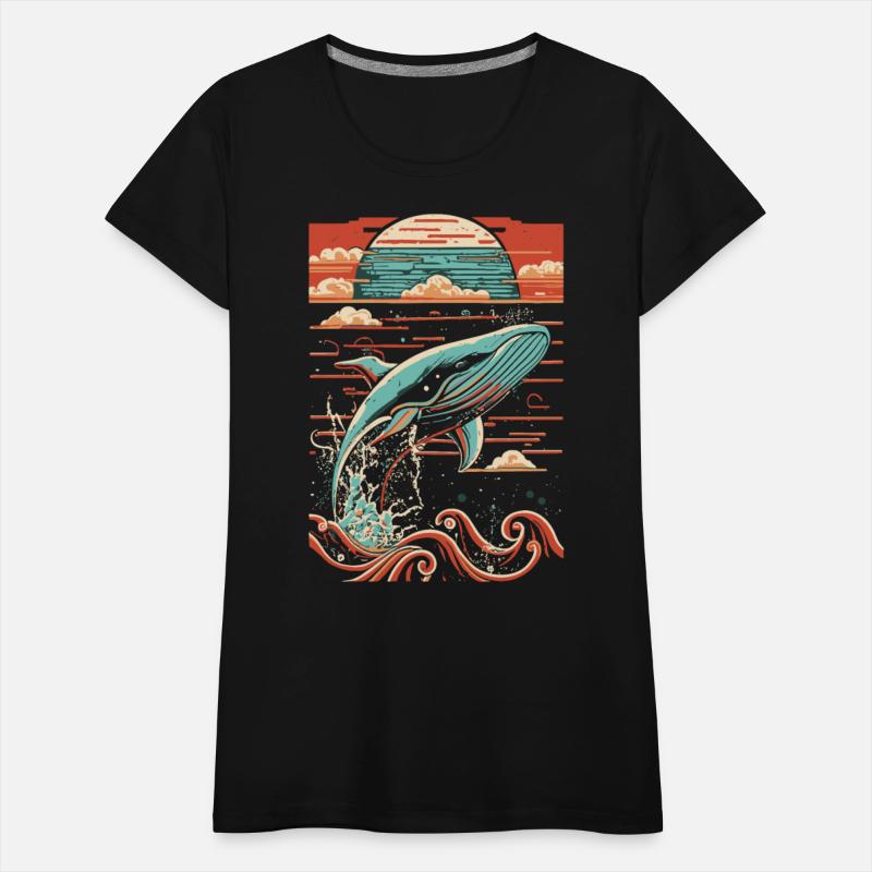 Blue Whale is jumping up to the air at sunset