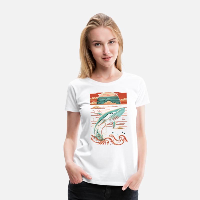 Blue Whale is jumping up to the air at sunset