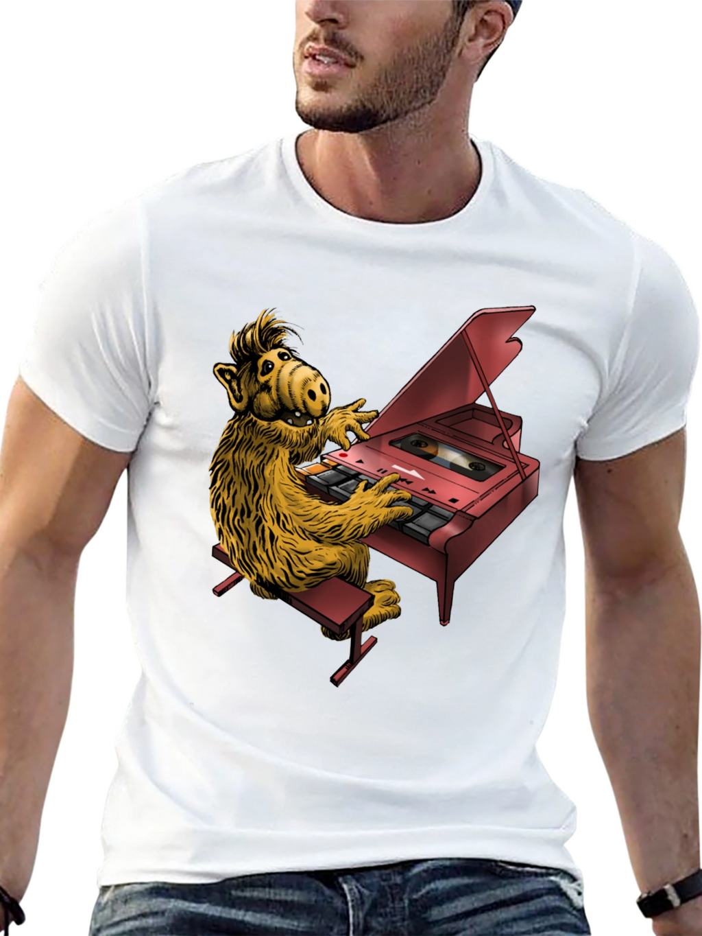 Retro ALF Playing Piano T-Shirt