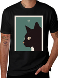 Black Cat Graphic Tee - Stylish Animal Lover Shirt