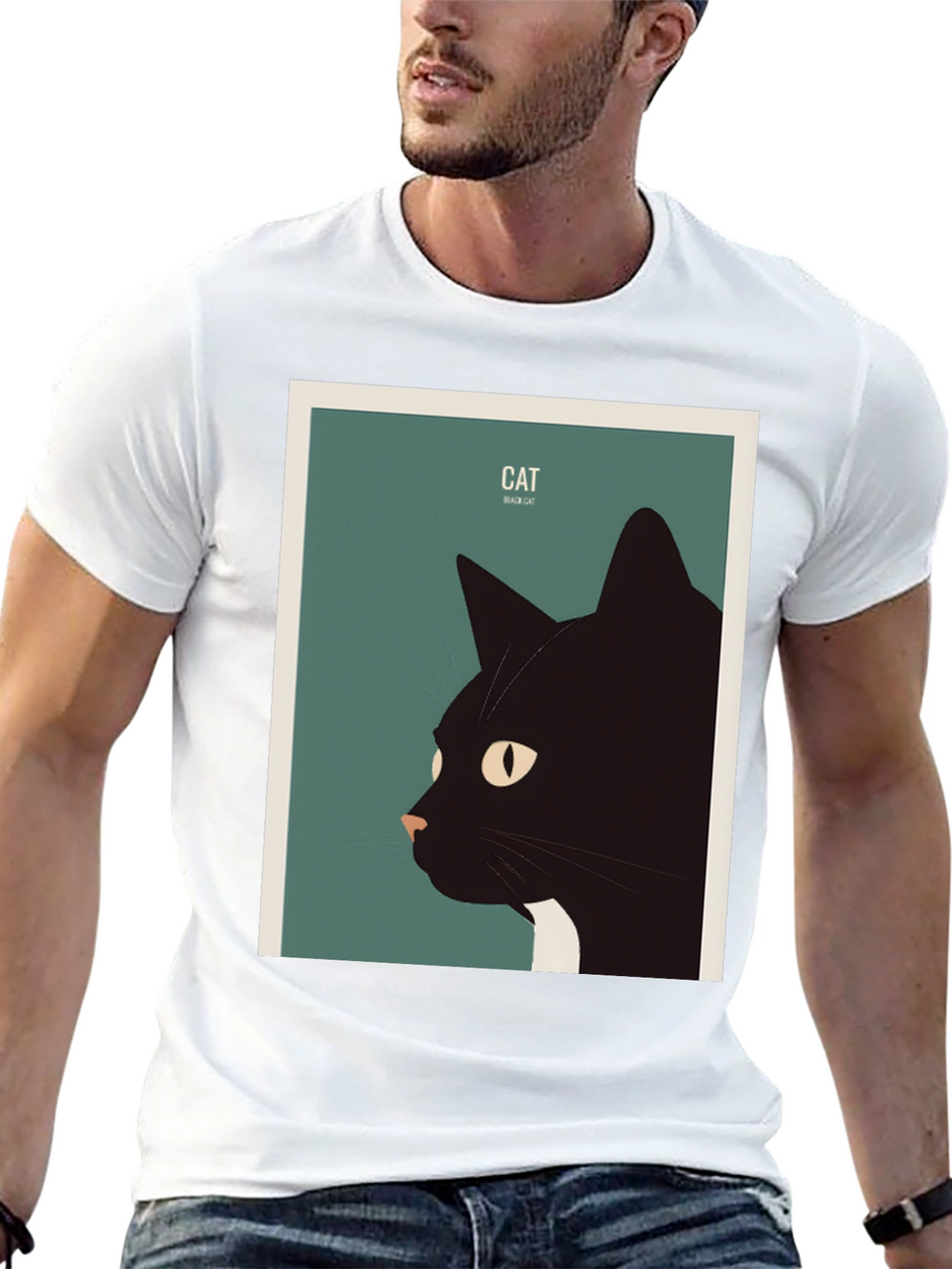 Black Cat Graphic Tee - Stylish Animal Lover Shirt