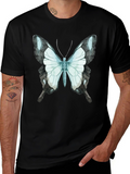 Butterfly Graphic Tee - Black Cotton Blend