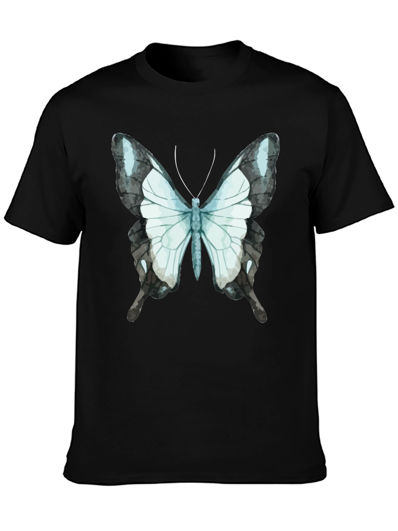 Butterfly Graphic Tee - Black Cotton Blend