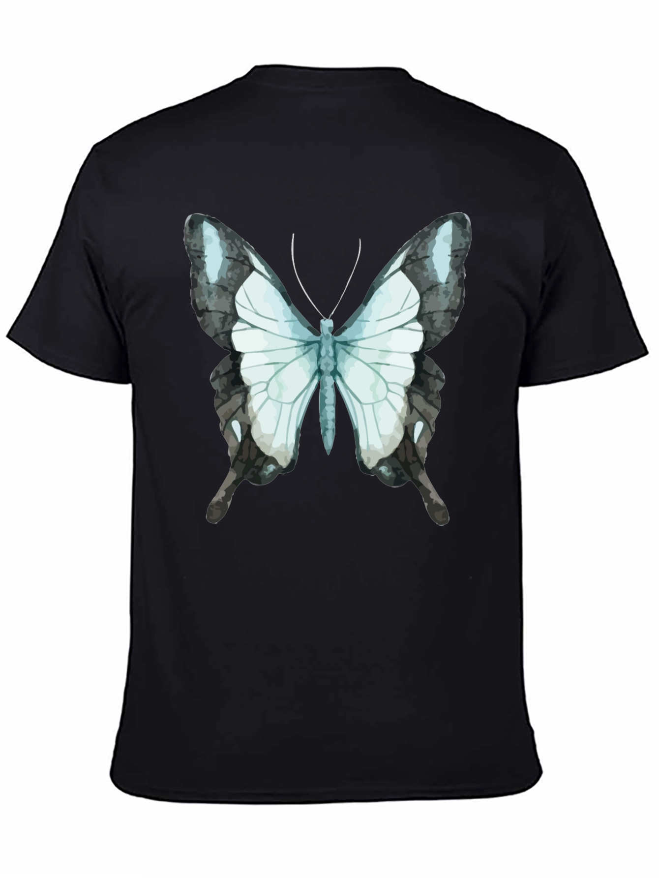 Butterfly Graphic Tee - Black Cotton Blend