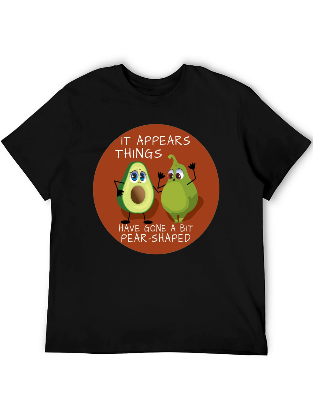 Funny Avocado & Pear Graphic T-Shirt