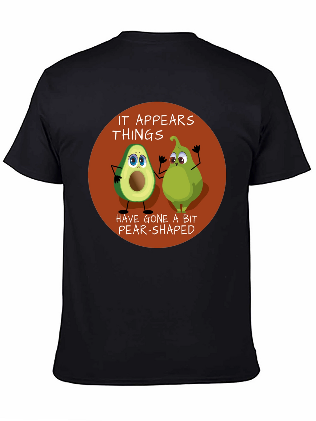 Funny Avocado & Pear Graphic T-Shirt