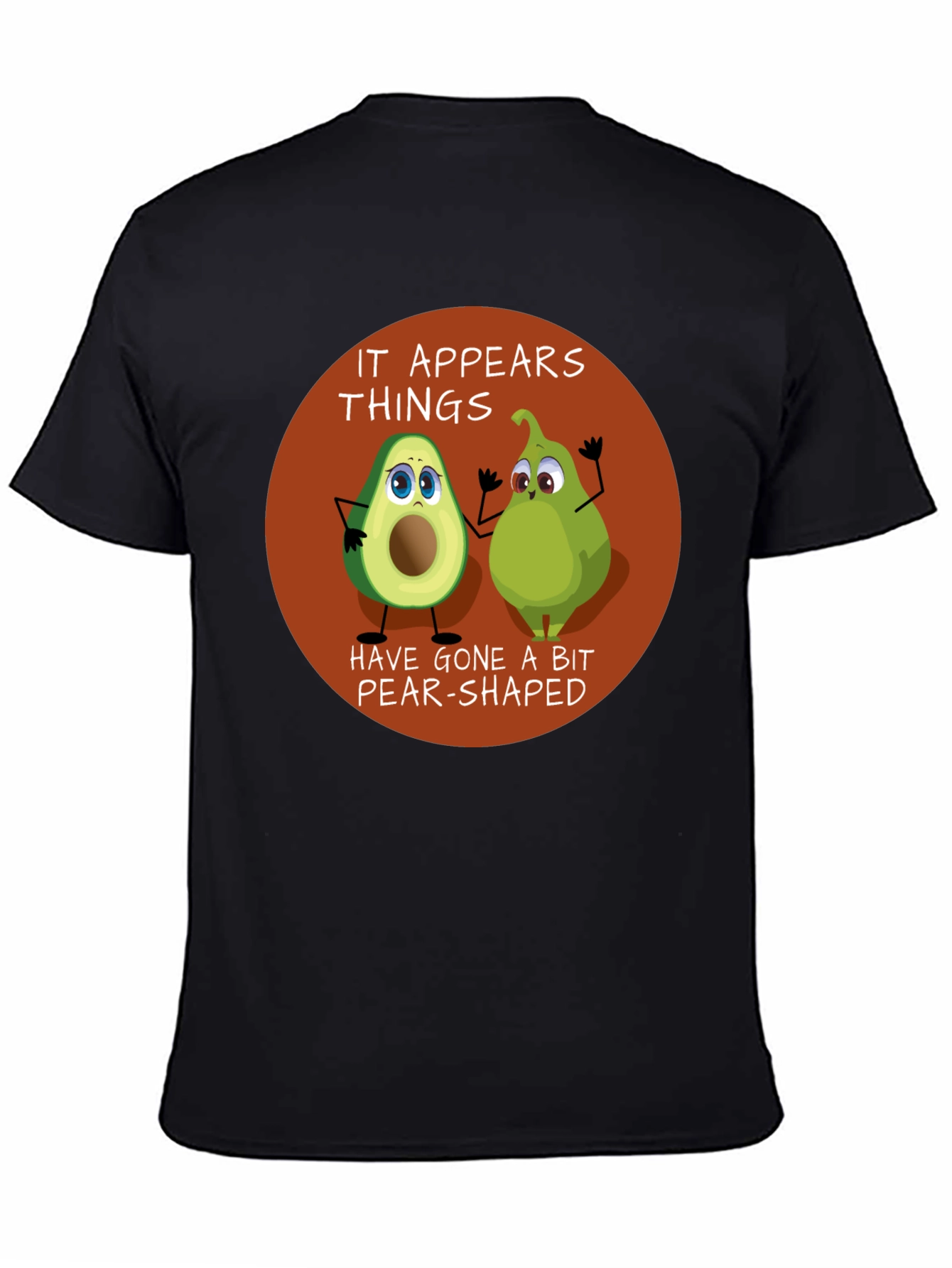 Funny Avocado & Pear Graphic T-Shirt