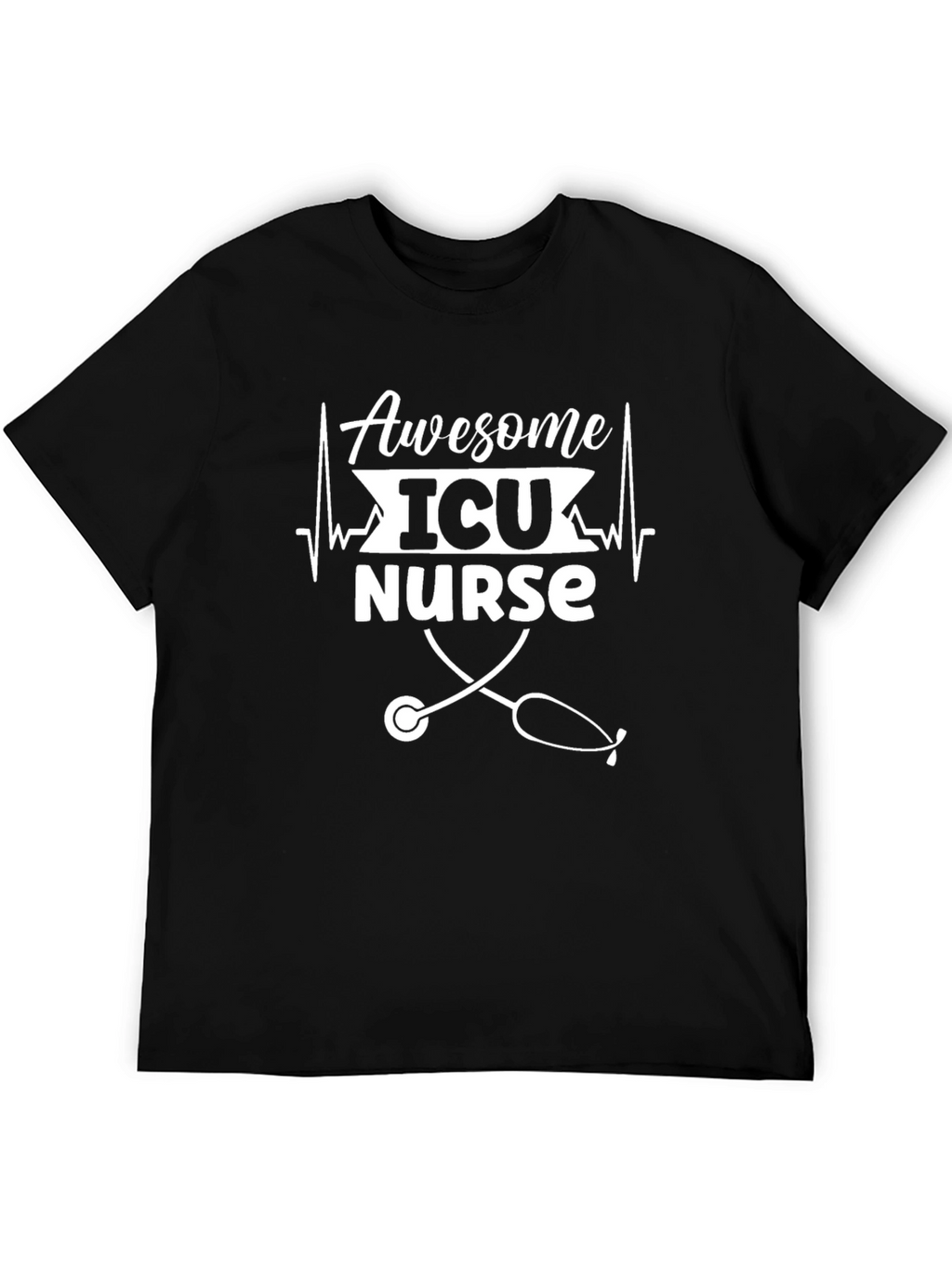 Awesome ICU Nurse Graphic Tee - Black