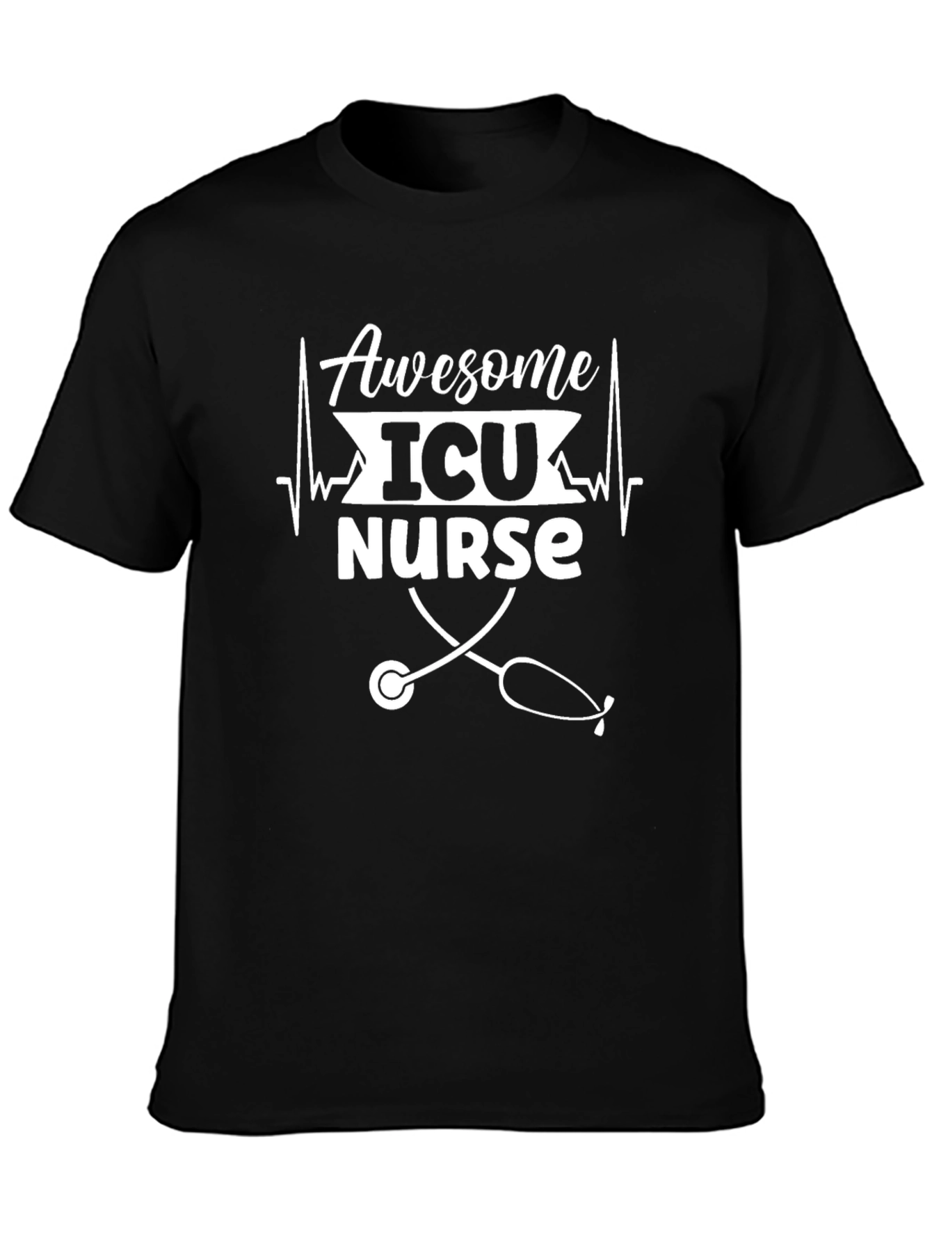 Awesome ICU Nurse Graphic Tee - Black