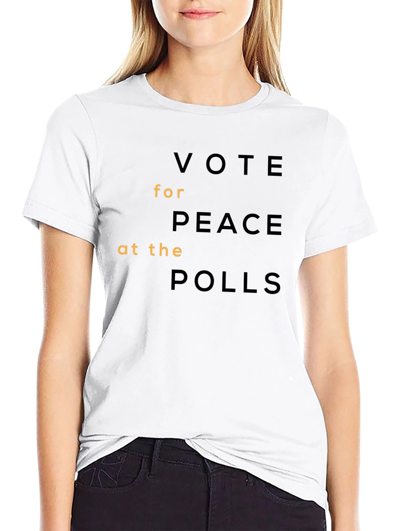Vote for Peace at the Polls Graphic Tee - Black