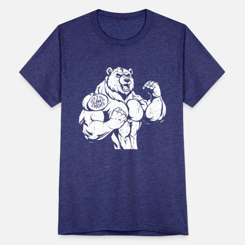 Brown Bear Biceps Tattoo I Love Mom