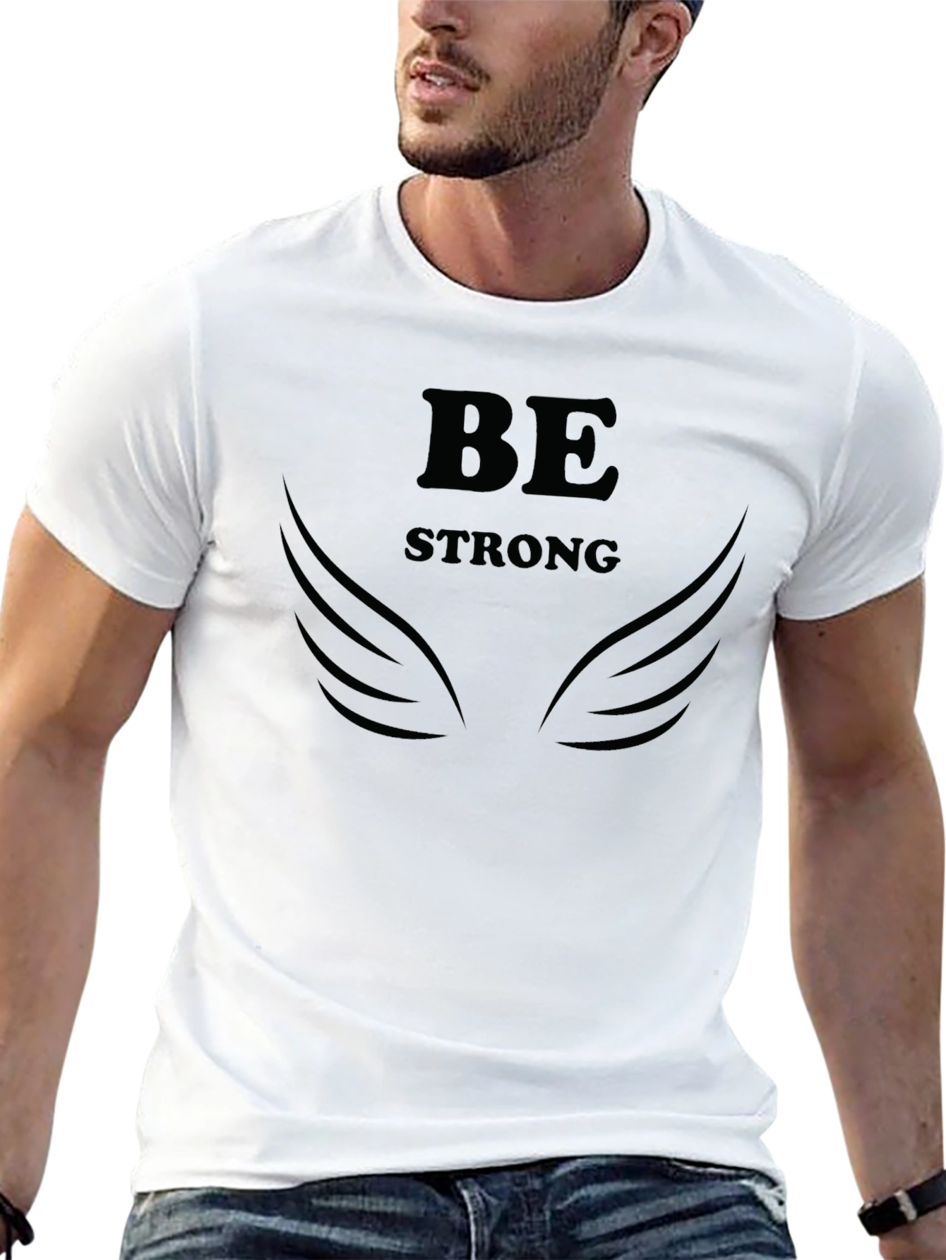 Be Strong Graphic Print T-Shirt - Empowering Design