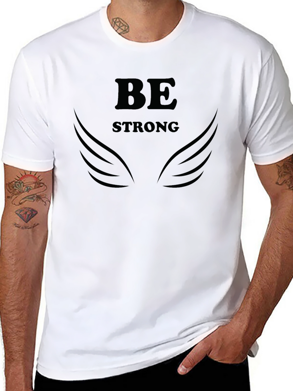 Be Strong Graphic Print T-Shirt - Empowering Design