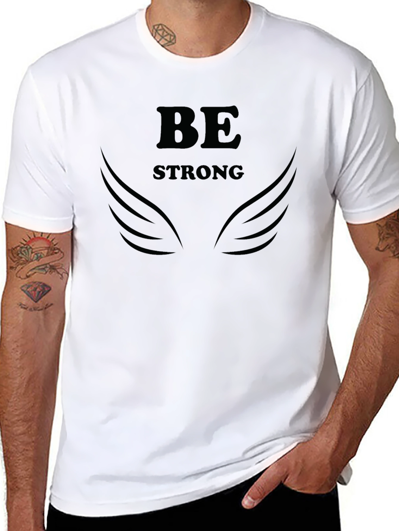 Be Strong Graphic Print T-Shirt - Empowering Design