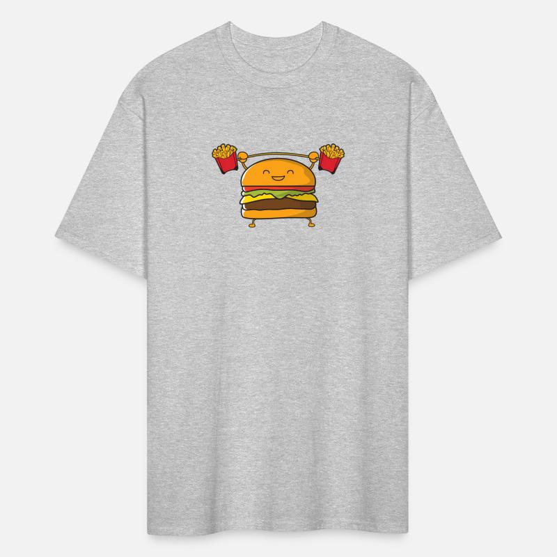 Burger Lifting Fries Food Snatch Squat Barbell