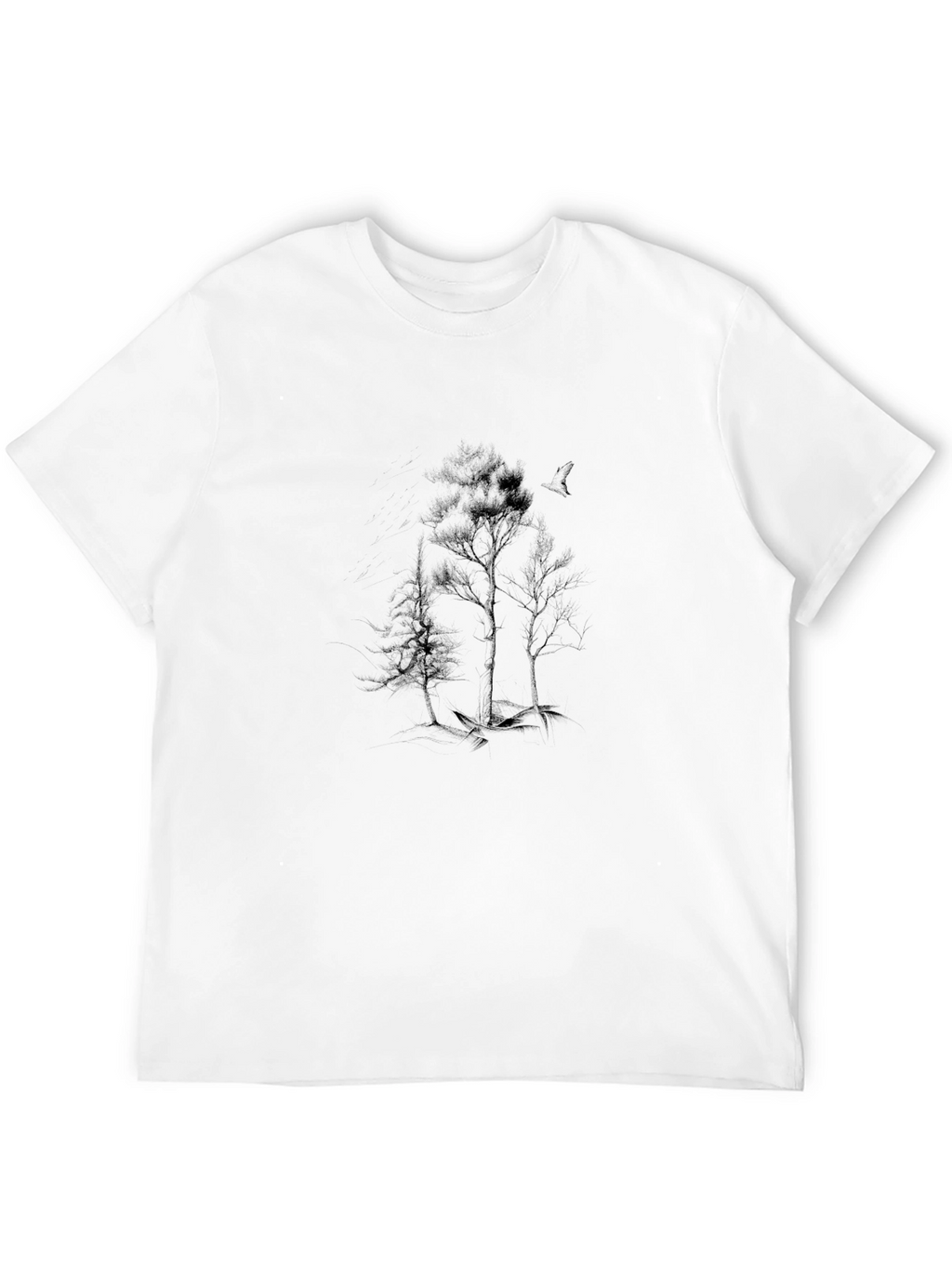 Mens Black Tee with Tree Graphic