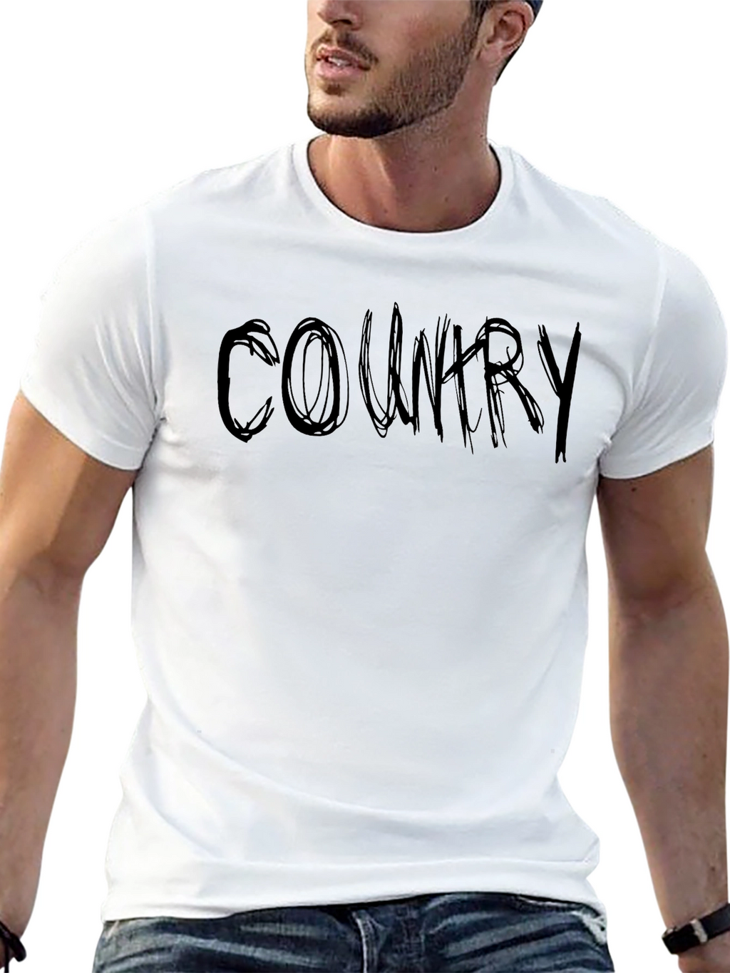 Country Graphic T-Shirt - Edgy Style
