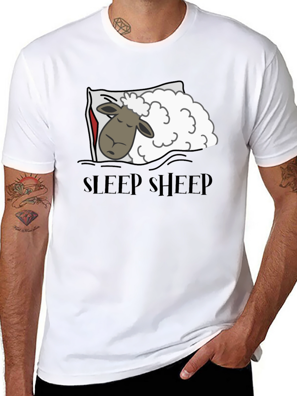 Sleep Sheep Graphic T-Shirt - Black