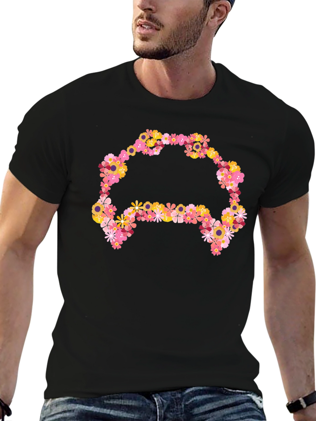 Floral Australia Graphic T-Shirt - Black