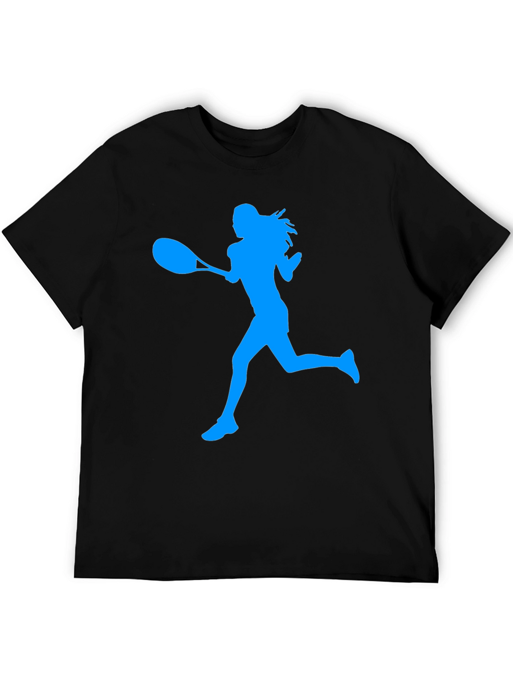 Tennis Player Silhouette Graphic Tee - Black