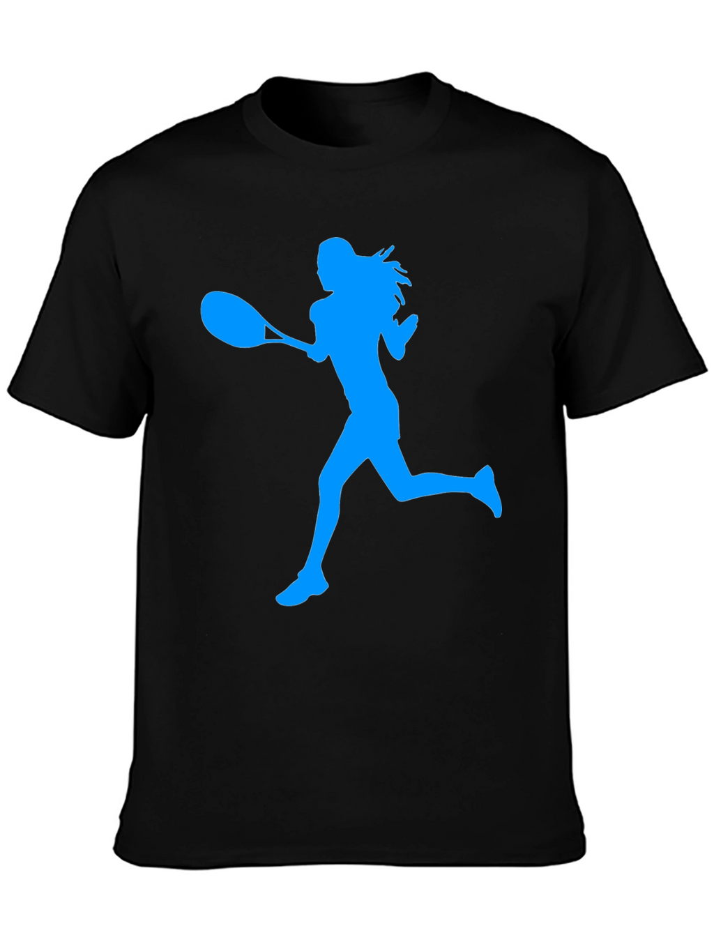 Tennis Player Silhouette Graphic Tee - Black