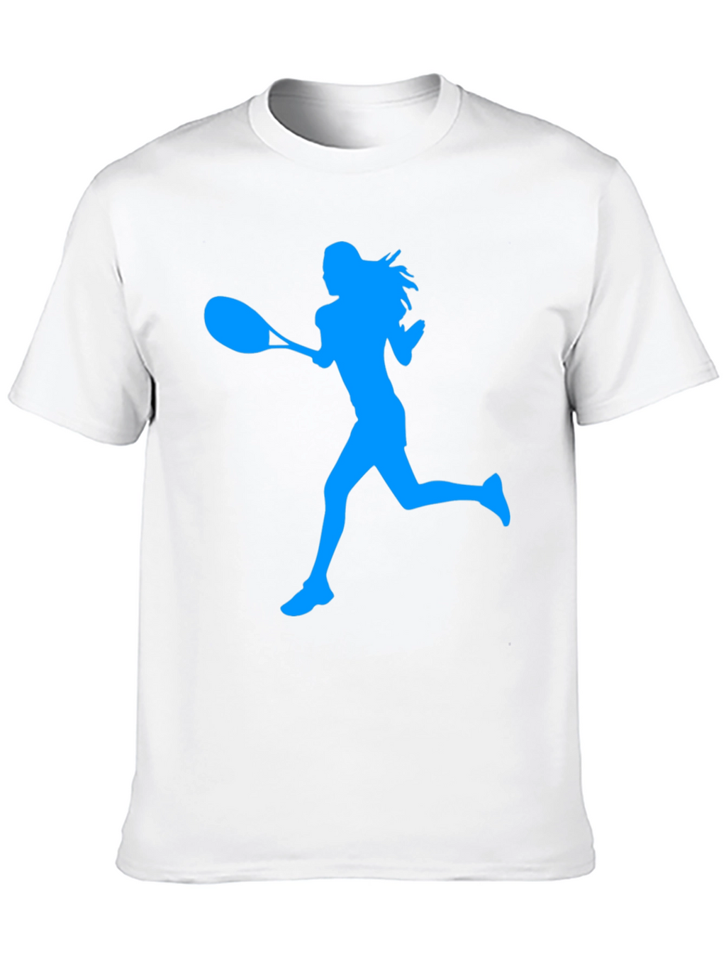 Tennis Player Silhouette Graphic Tee - Black