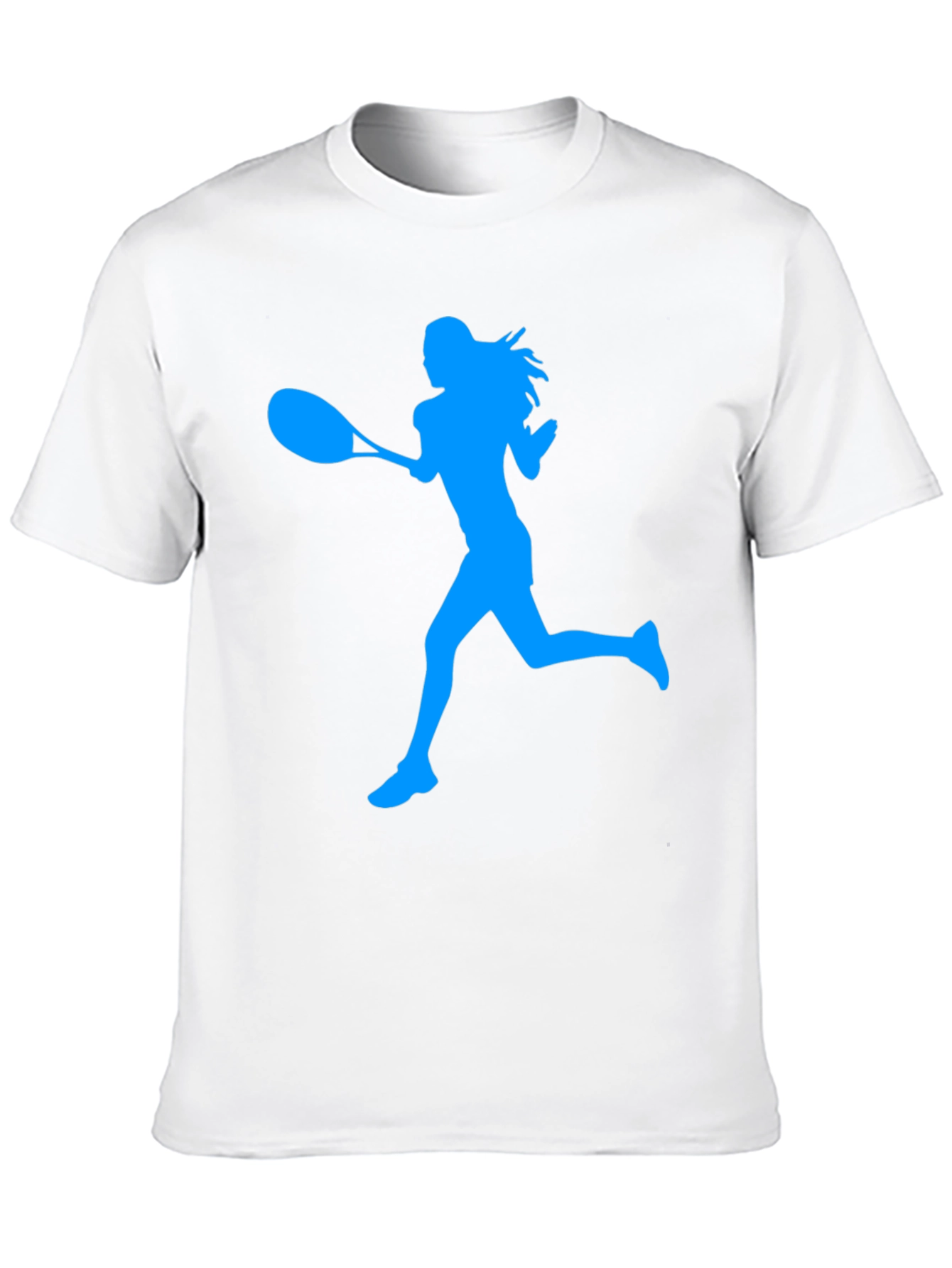 Tennis Player Silhouette Graphic Tee - Black