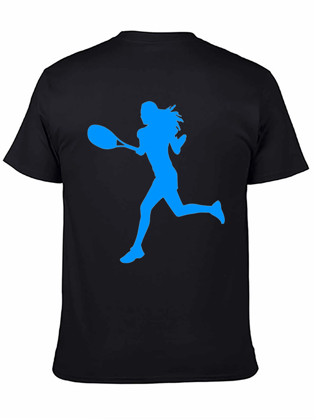 Tennis Player Silhouette Graphic Tee - Black