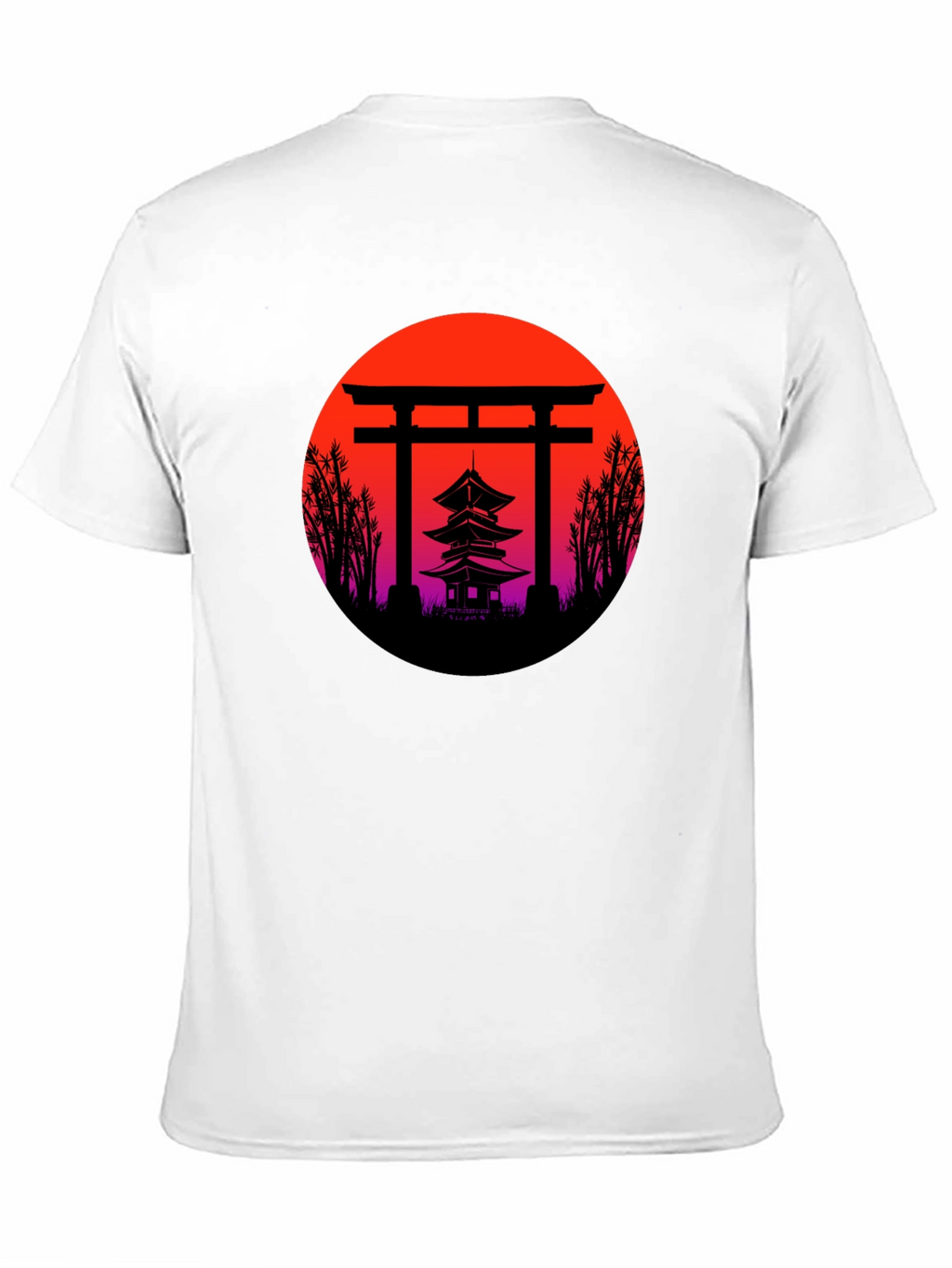 Japanese Temple Sunset Graphic T-Shirt