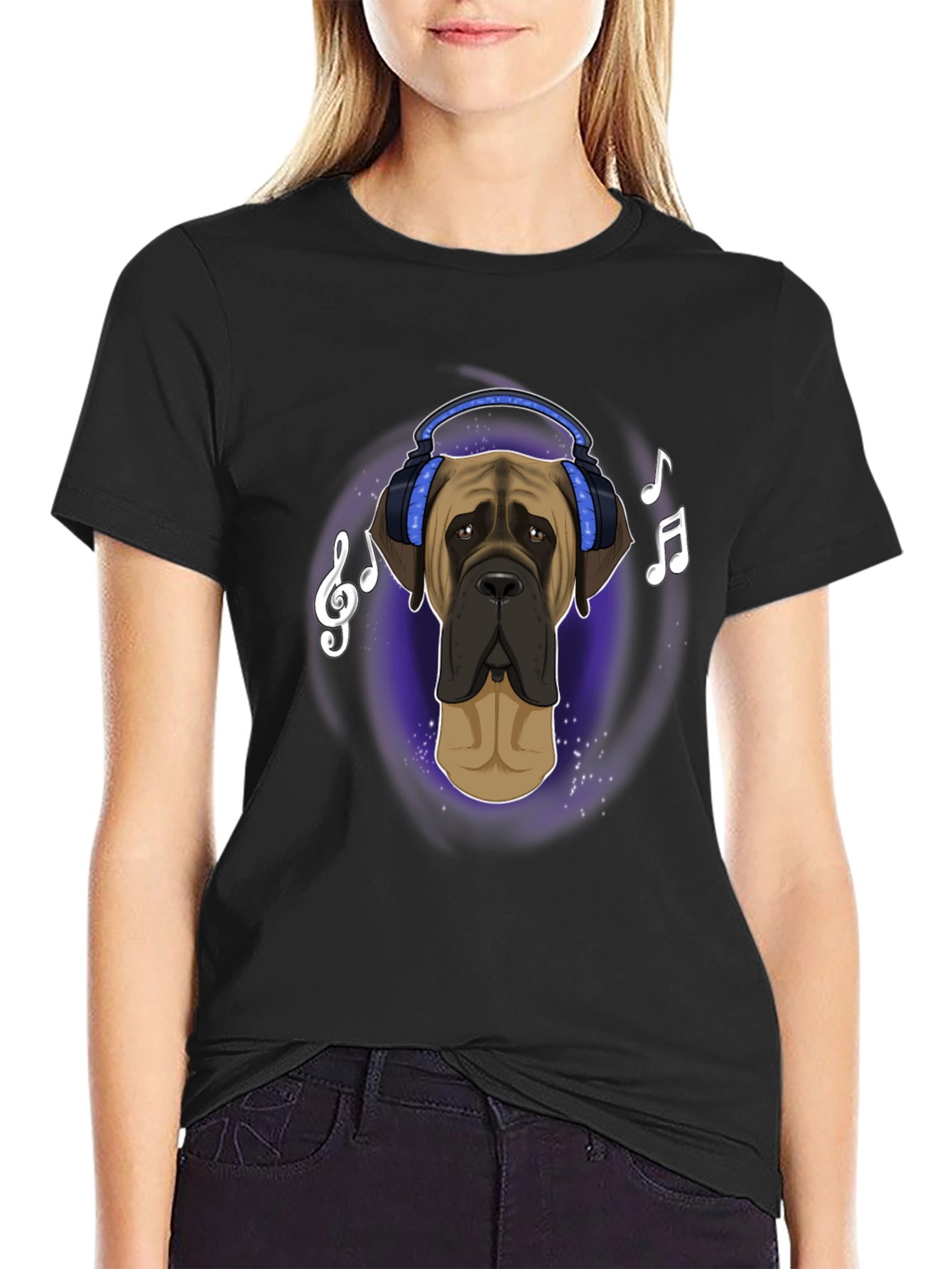 Dog in Headphones T-Shirt - Music Lover Tee