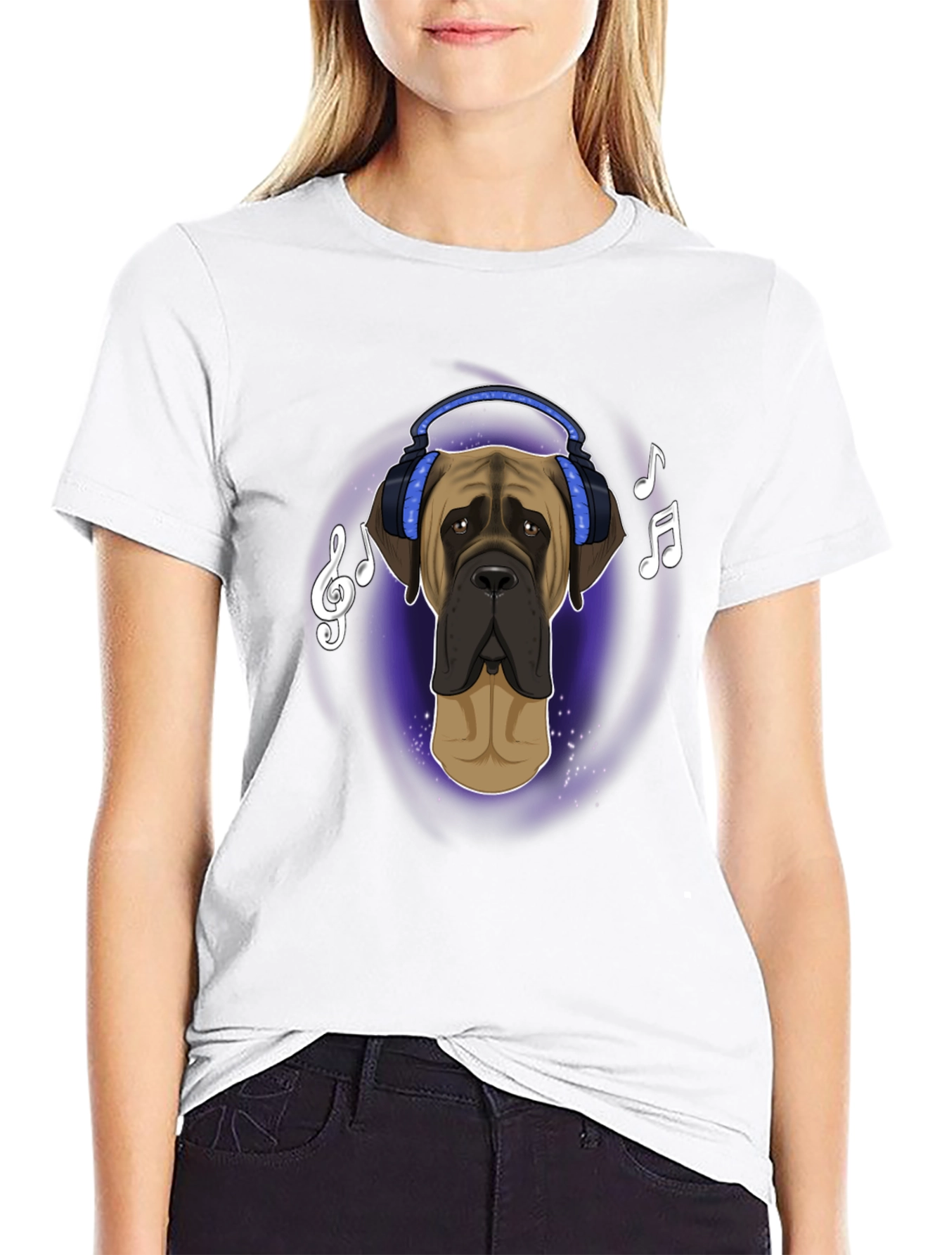 Dog in Headphones T-Shirt - Music Lover Tee
