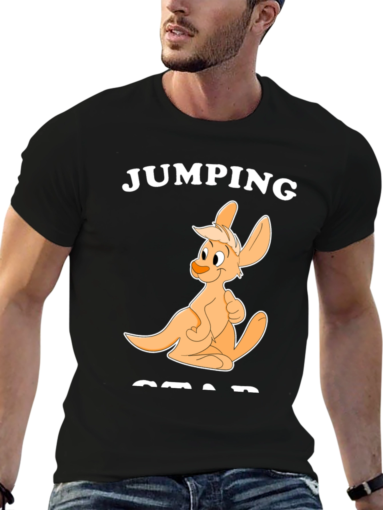 Jumping Squad Black Graphic T-Shirt