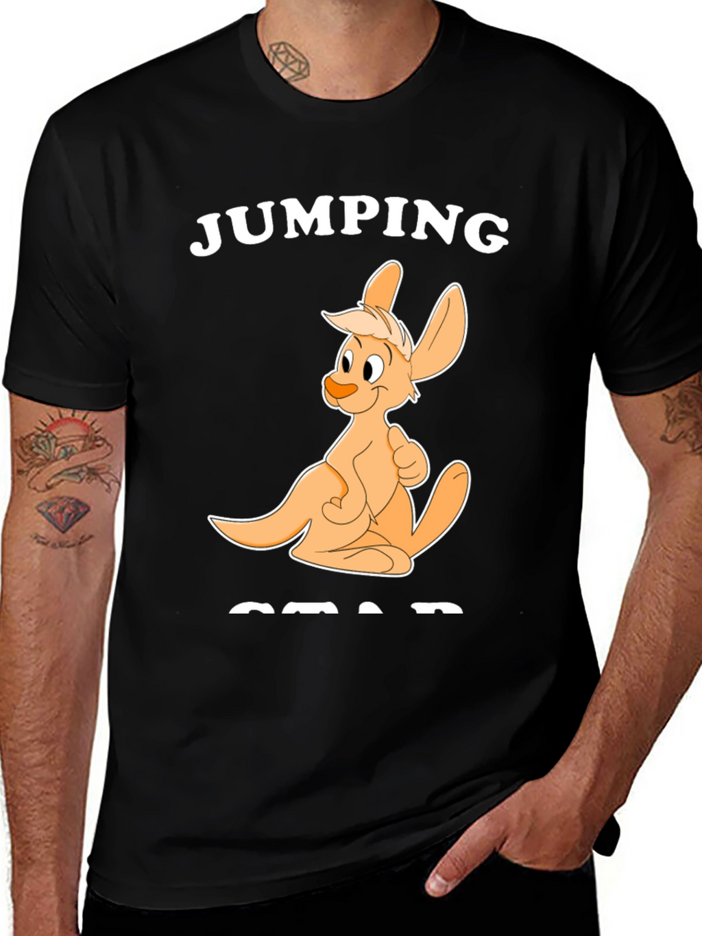 Jumping Squad Black Graphic T-Shirt