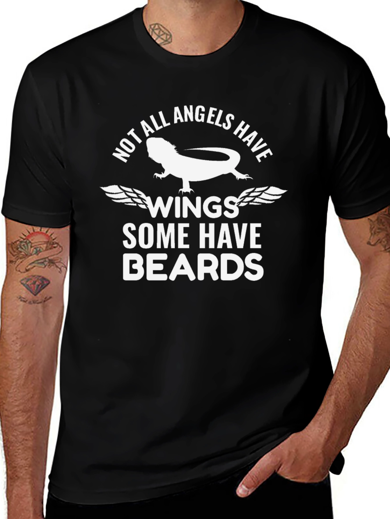 Bearded Dragon Angel Wings Graphic T-Shirt