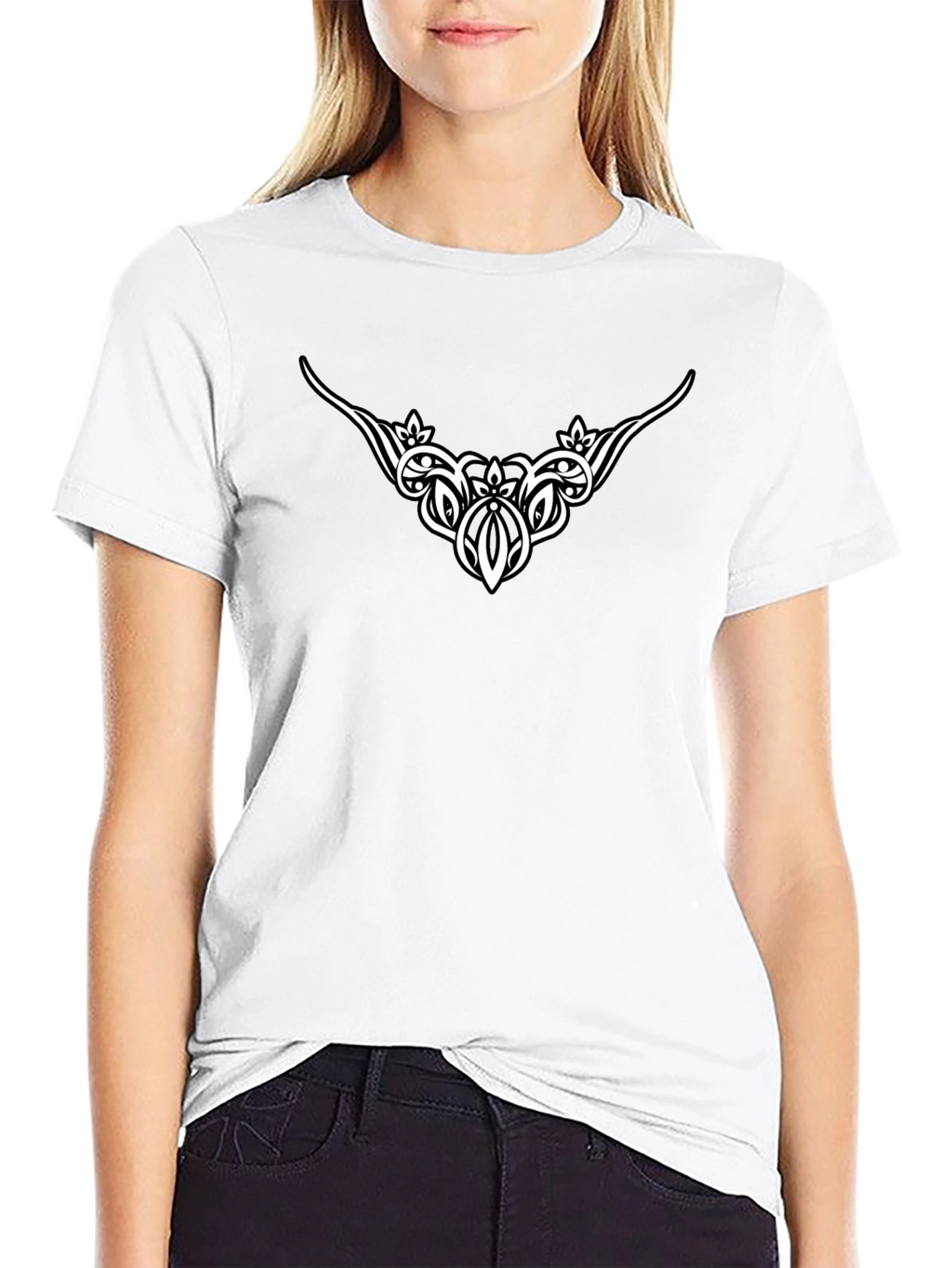 Tribal Graphic Tee - Black Cotton Blend