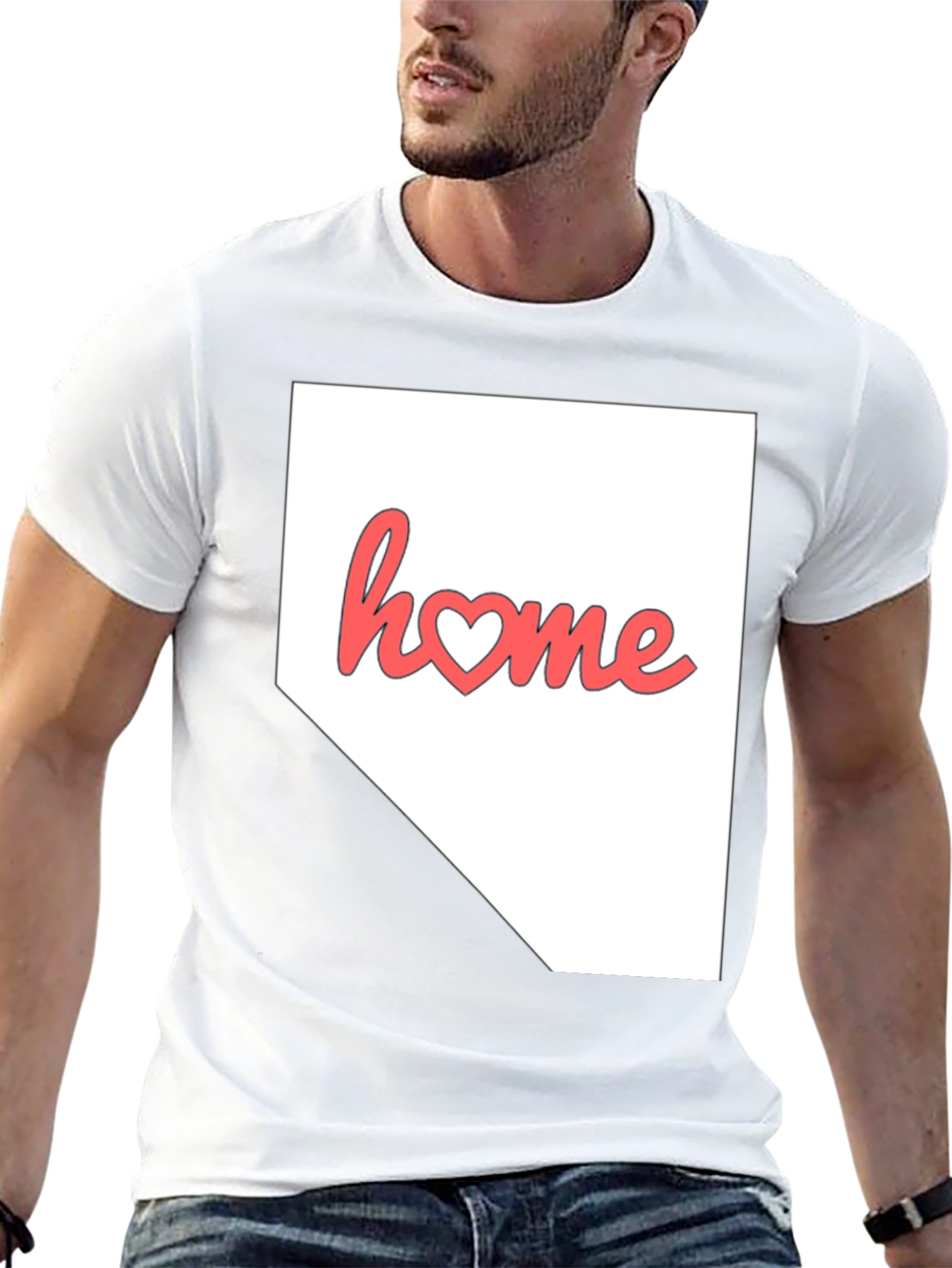 Nevada Home State Heart Graphic T-Shirt