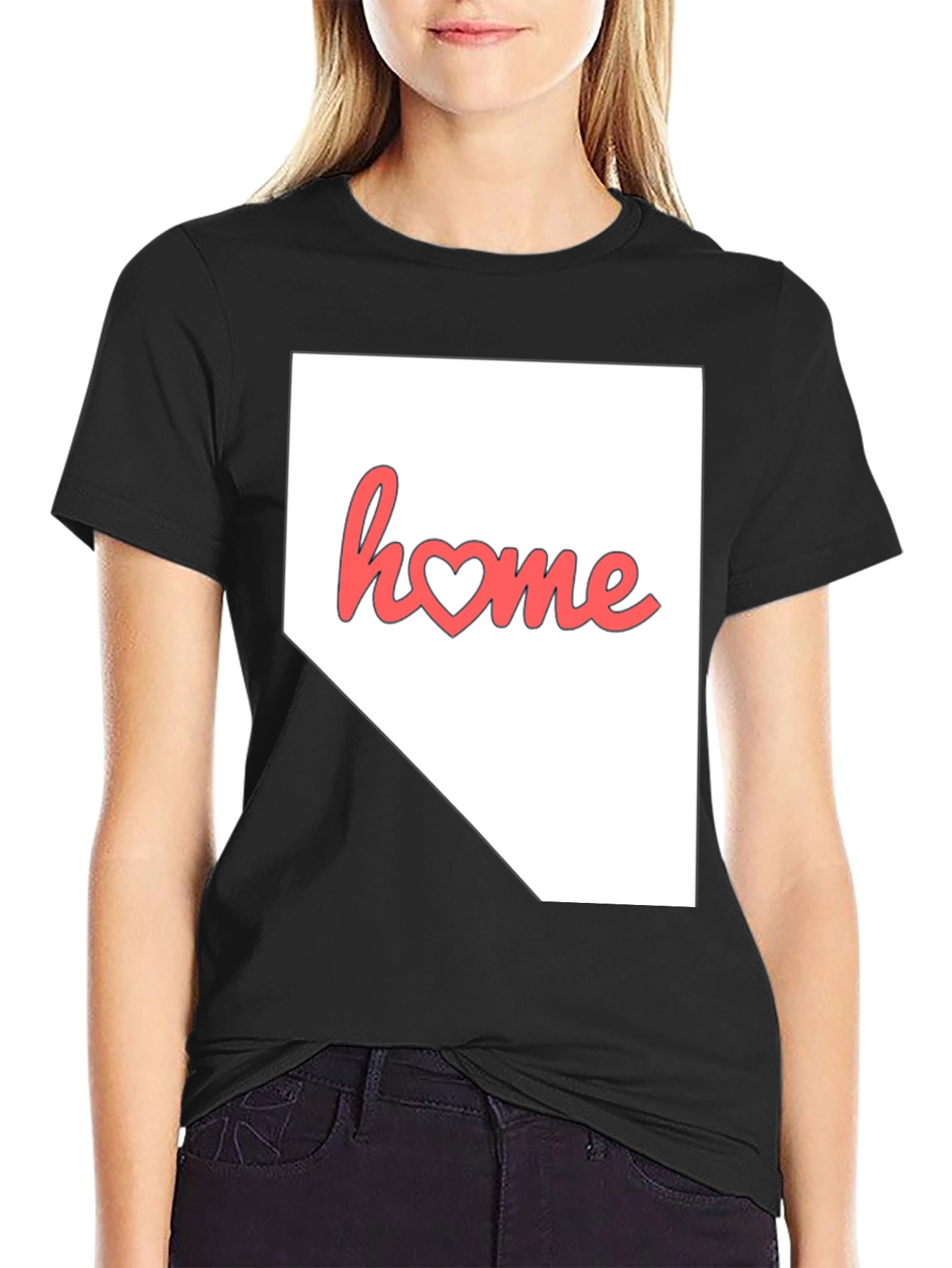 Nevada Home State Heart Graphic T-Shirt