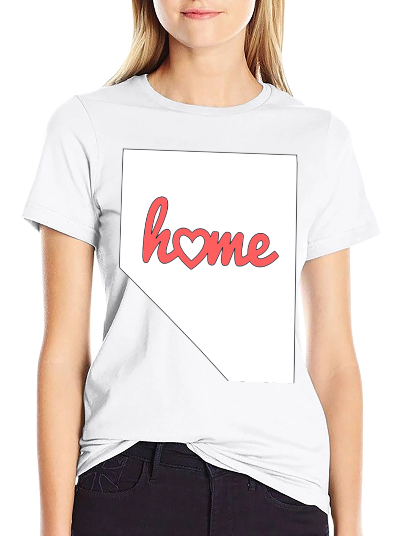Nevada Home State Heart Graphic T-Shirt