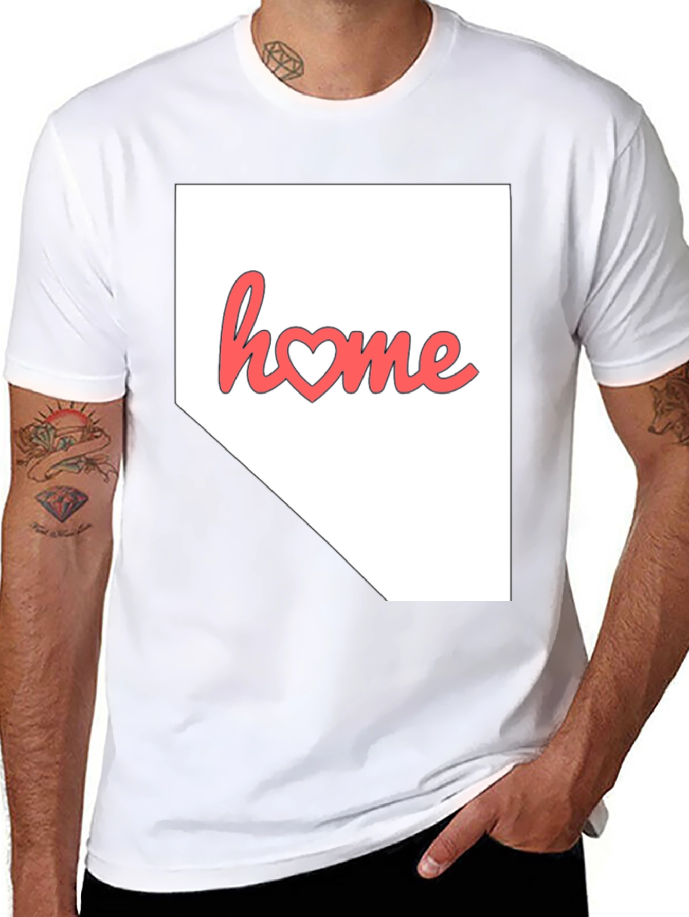 Nevada Home State Heart Graphic T-Shirt