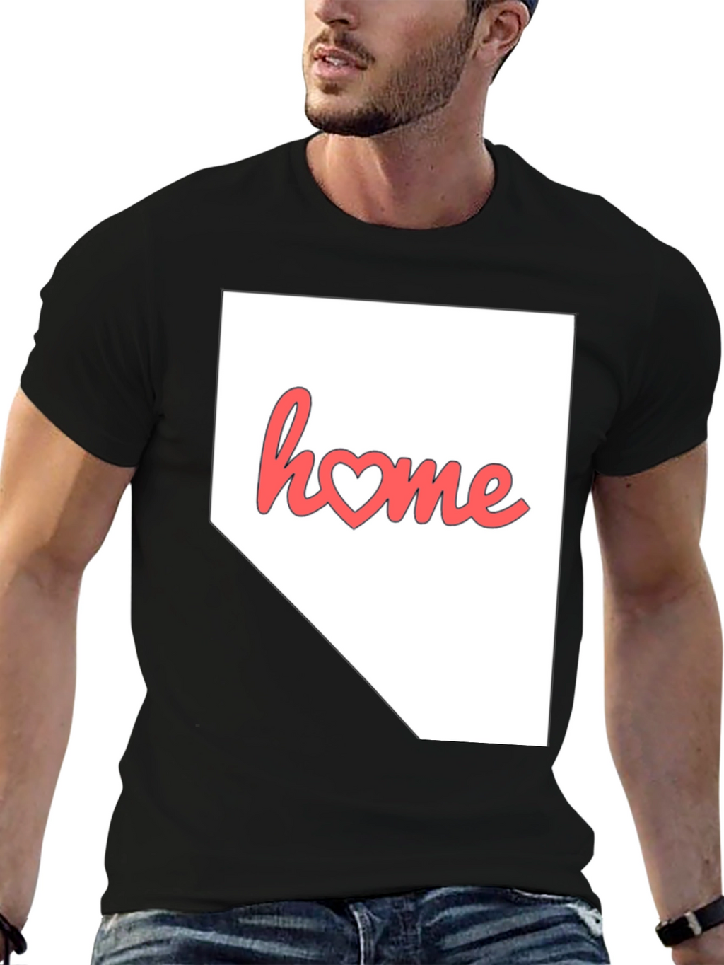 Nevada Home State Heart Graphic T-Shirt