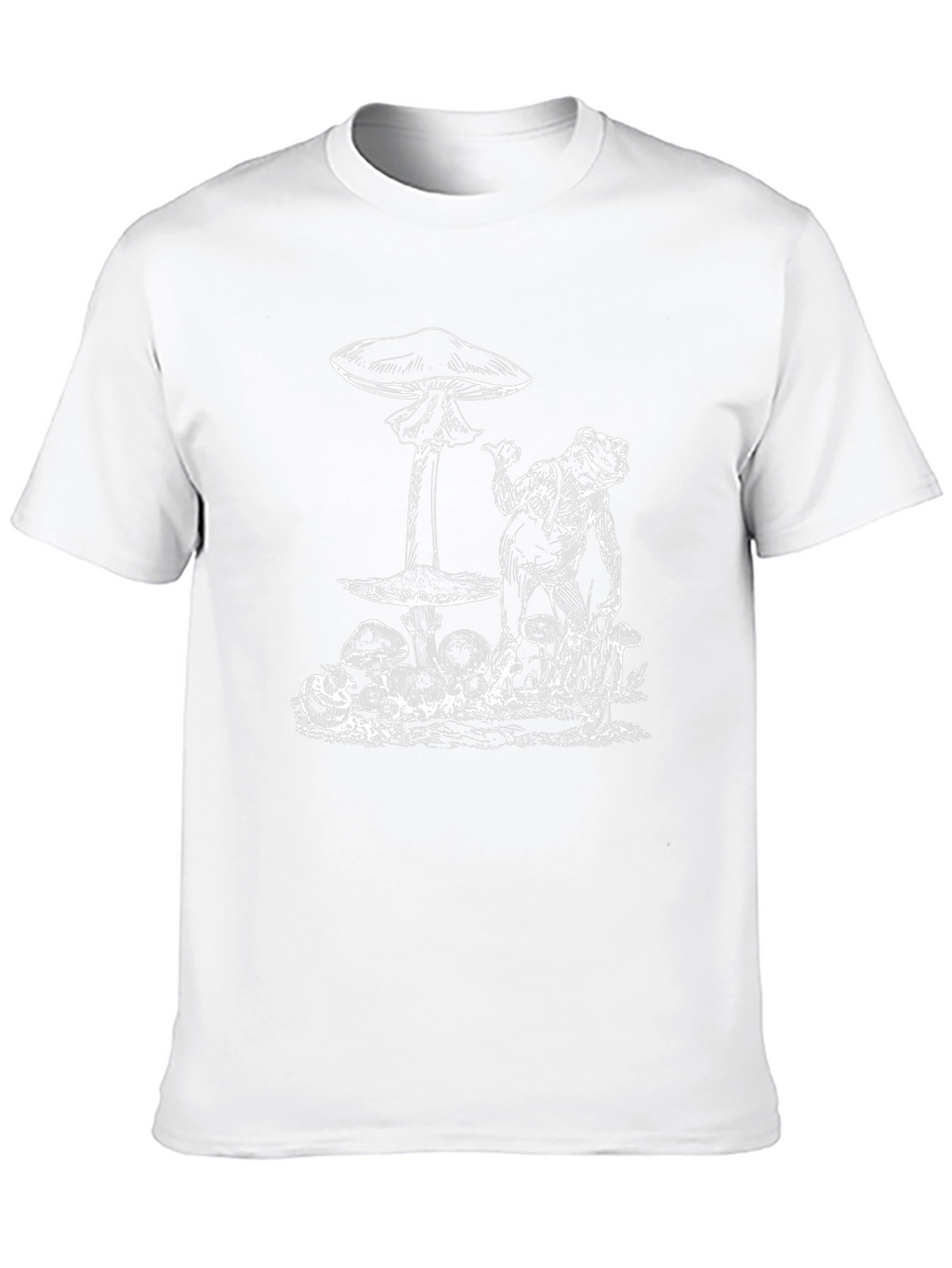 Frog & Mushroom Graphic Tee - Black Cotton T-Shirt
