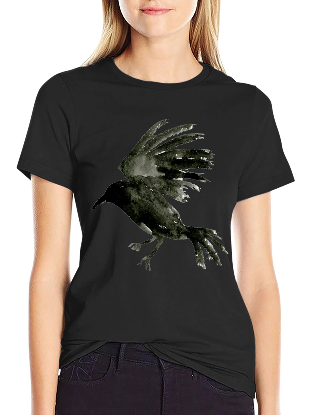 Black Crow Graphic Tee - Unisex Stylish Bird T-Shirt