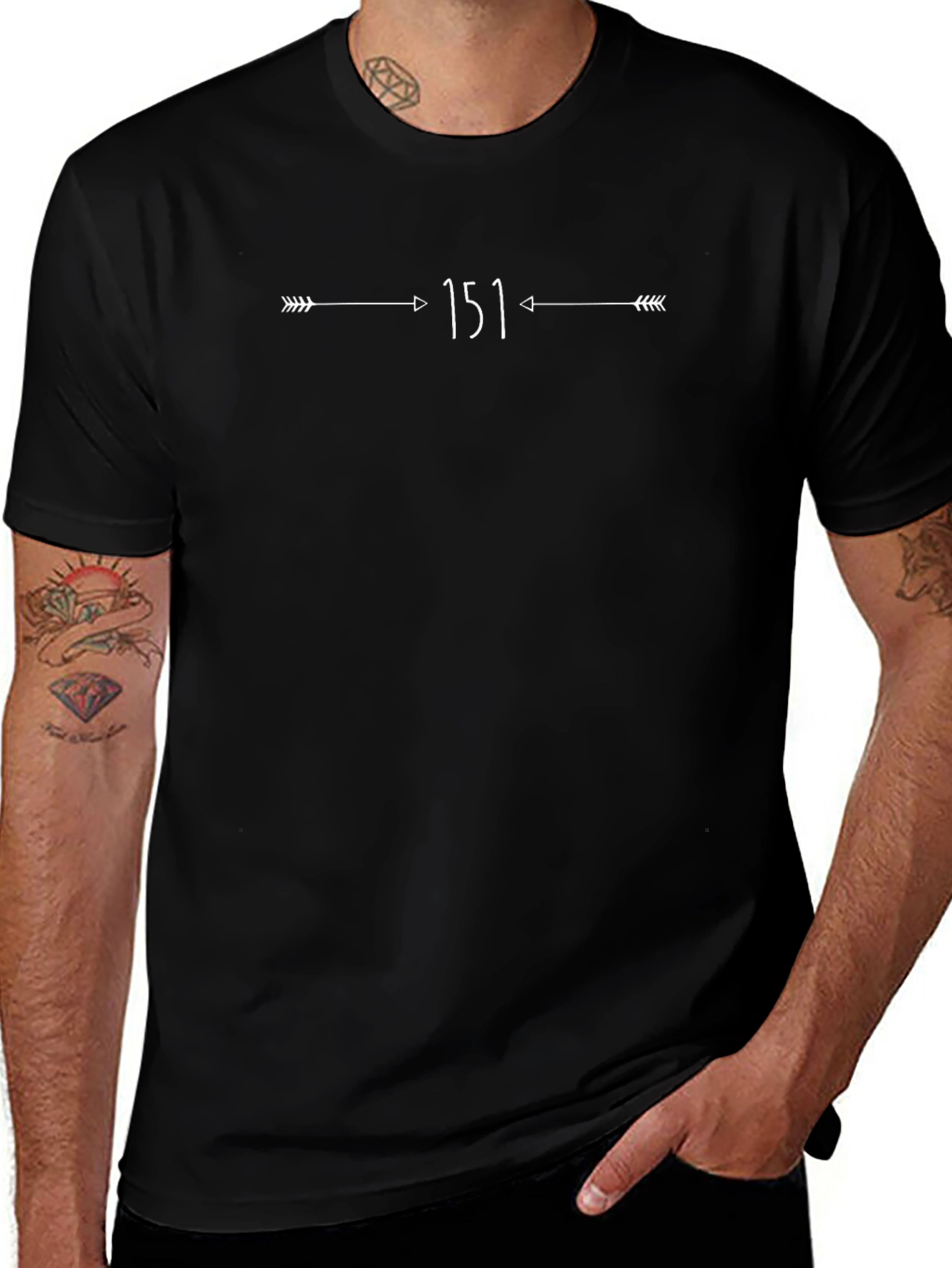 Minimalist Arrow 151 Graphic Black T-Shirt
