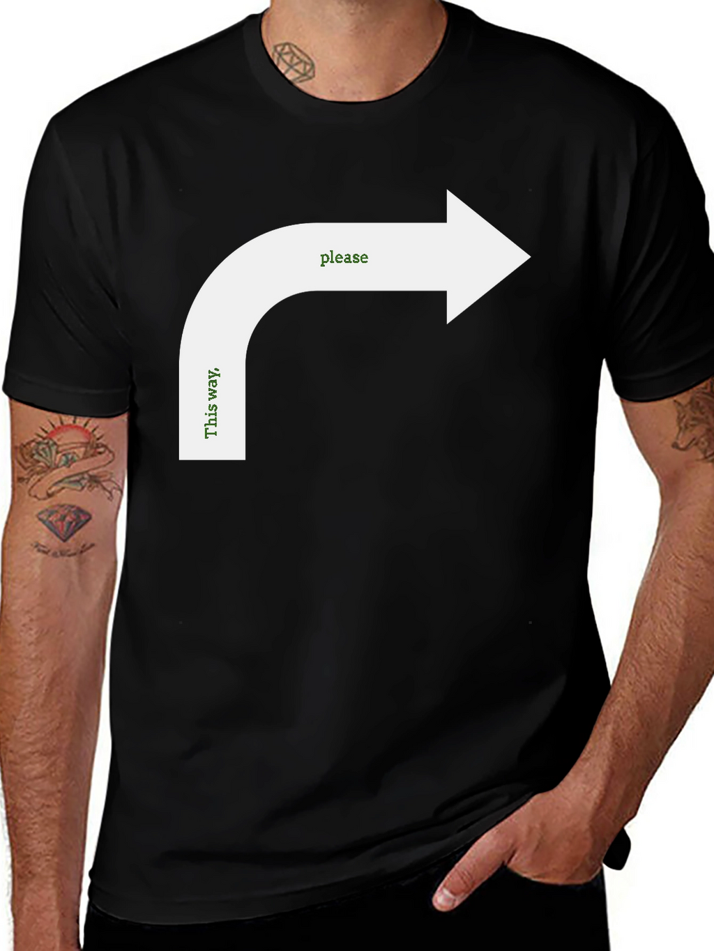 Humorous Directional Arrow Graphic Tee