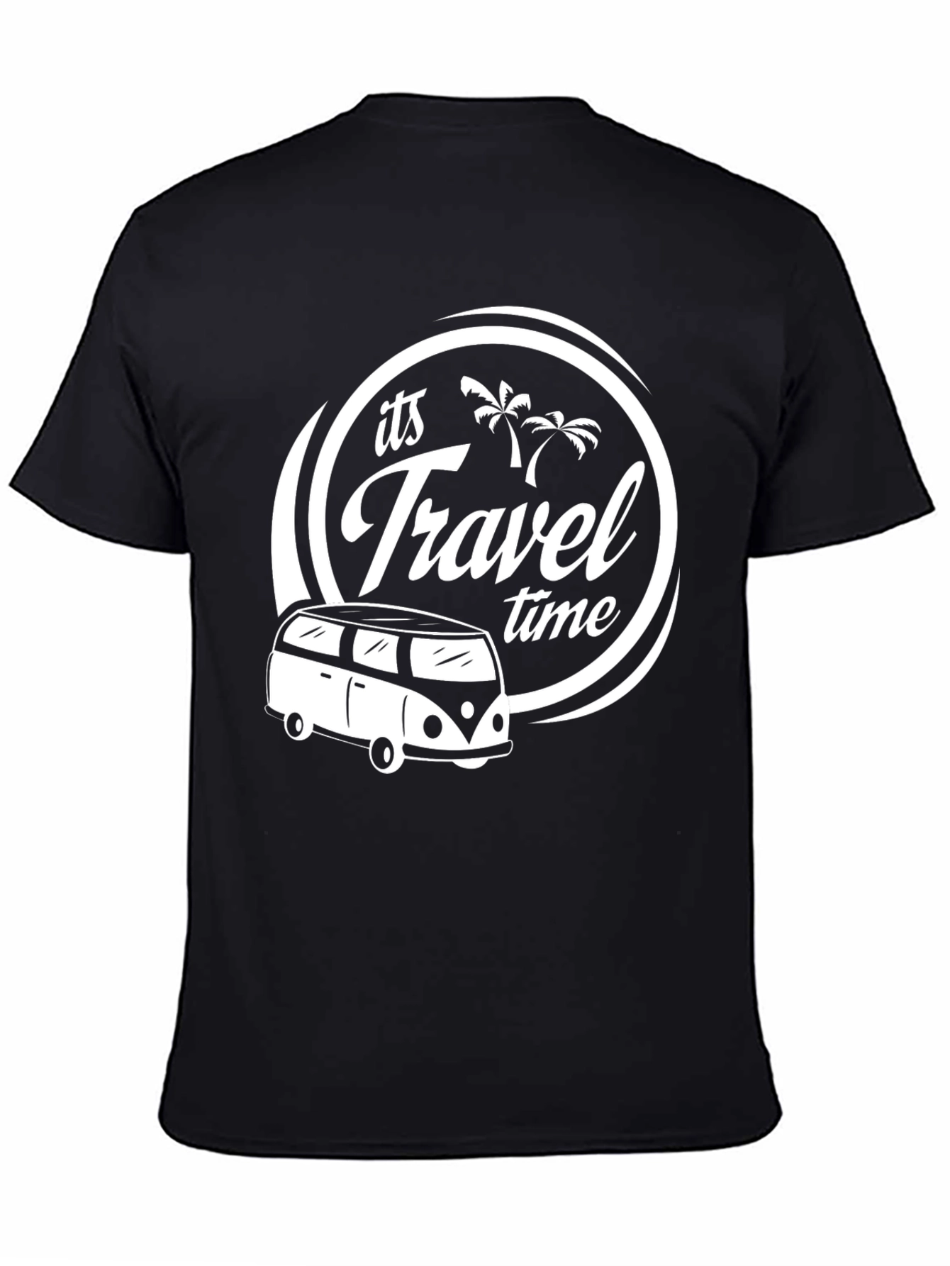 Its Travel Time Black T-Shirt
