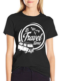 Its Travel Time Black T-Shirt