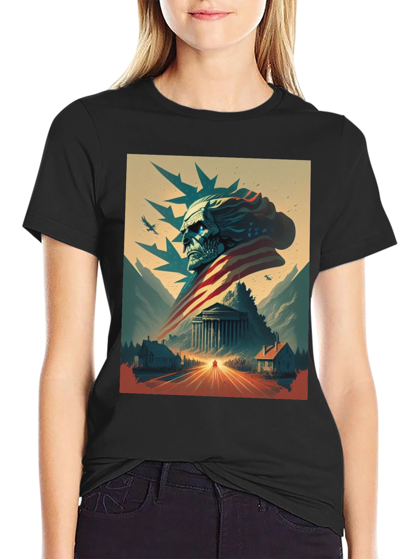 American Patriot Graphic Tee - Black